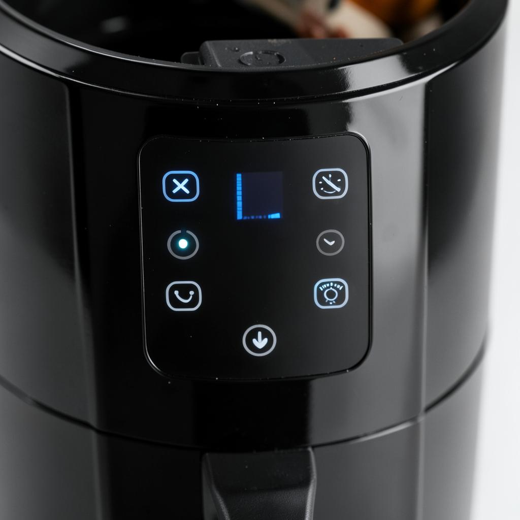 Digital control panel with six cooking functions and dual-zone settings